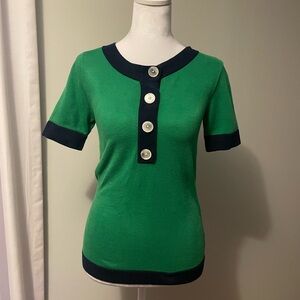 Ralph Lauren Green and Blue Short Sleeve Top